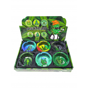 Assorted Design Ashtray 6-Ct Display [USD6AT]